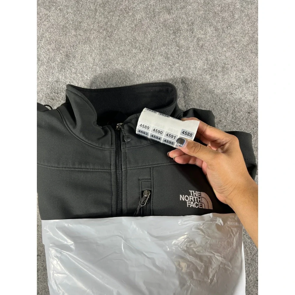 The North Face Apex Jacket Mens Large Black Full Zip Softshell Outdoor Hiking